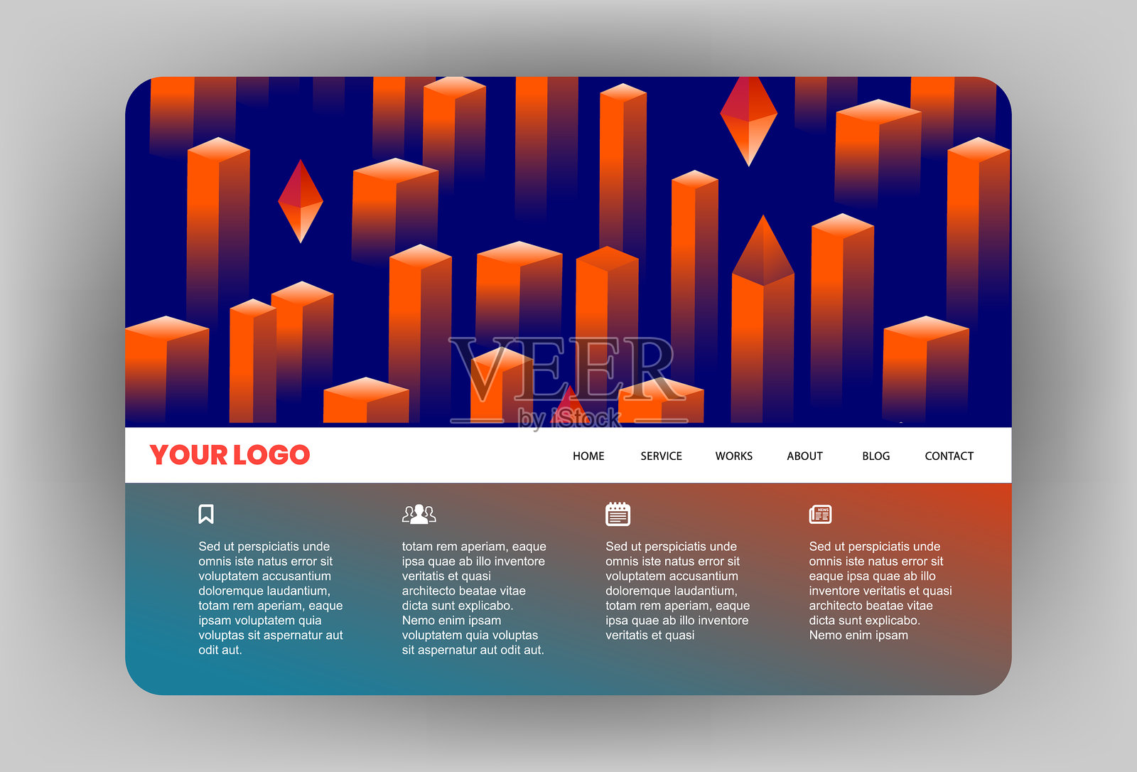 现代网站模板设计插画图片素材