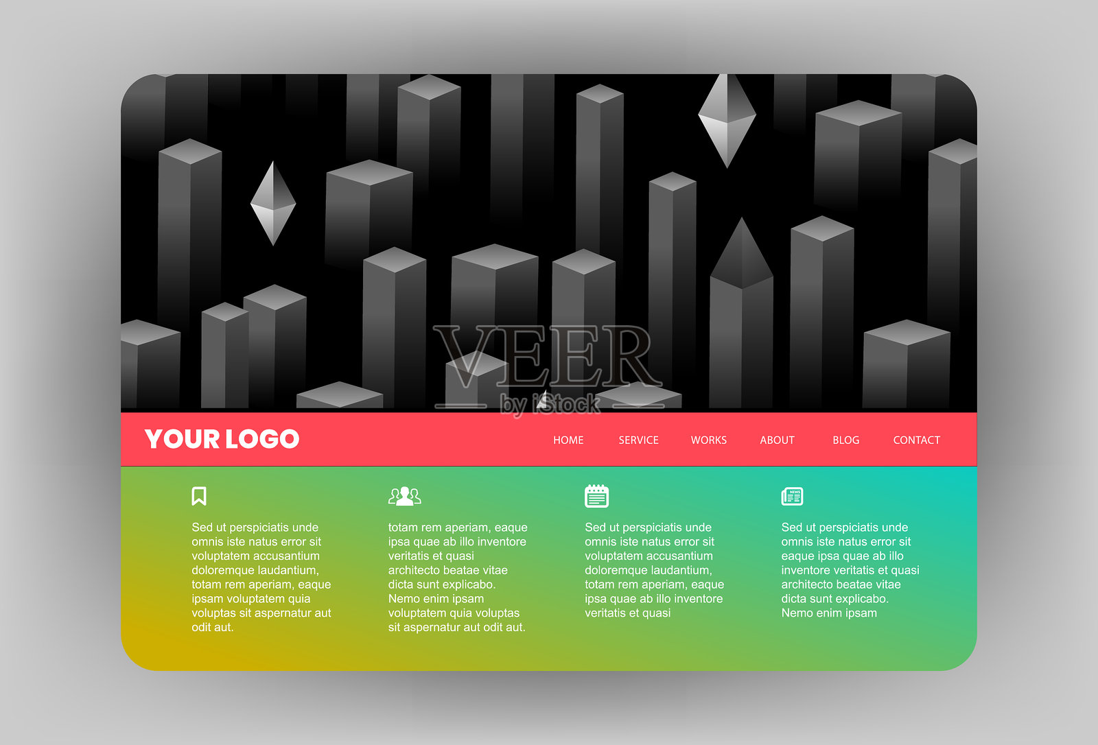 现代网站模板设计插画图片素材