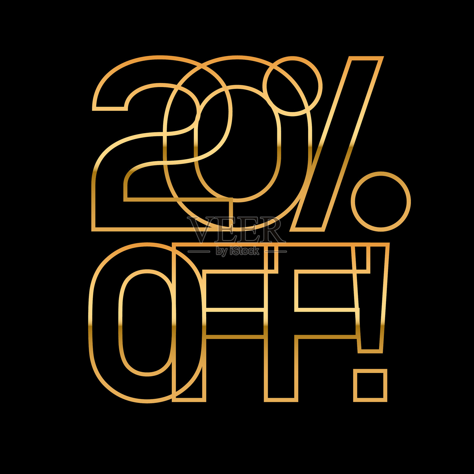 20%黄金标志设计元素图片