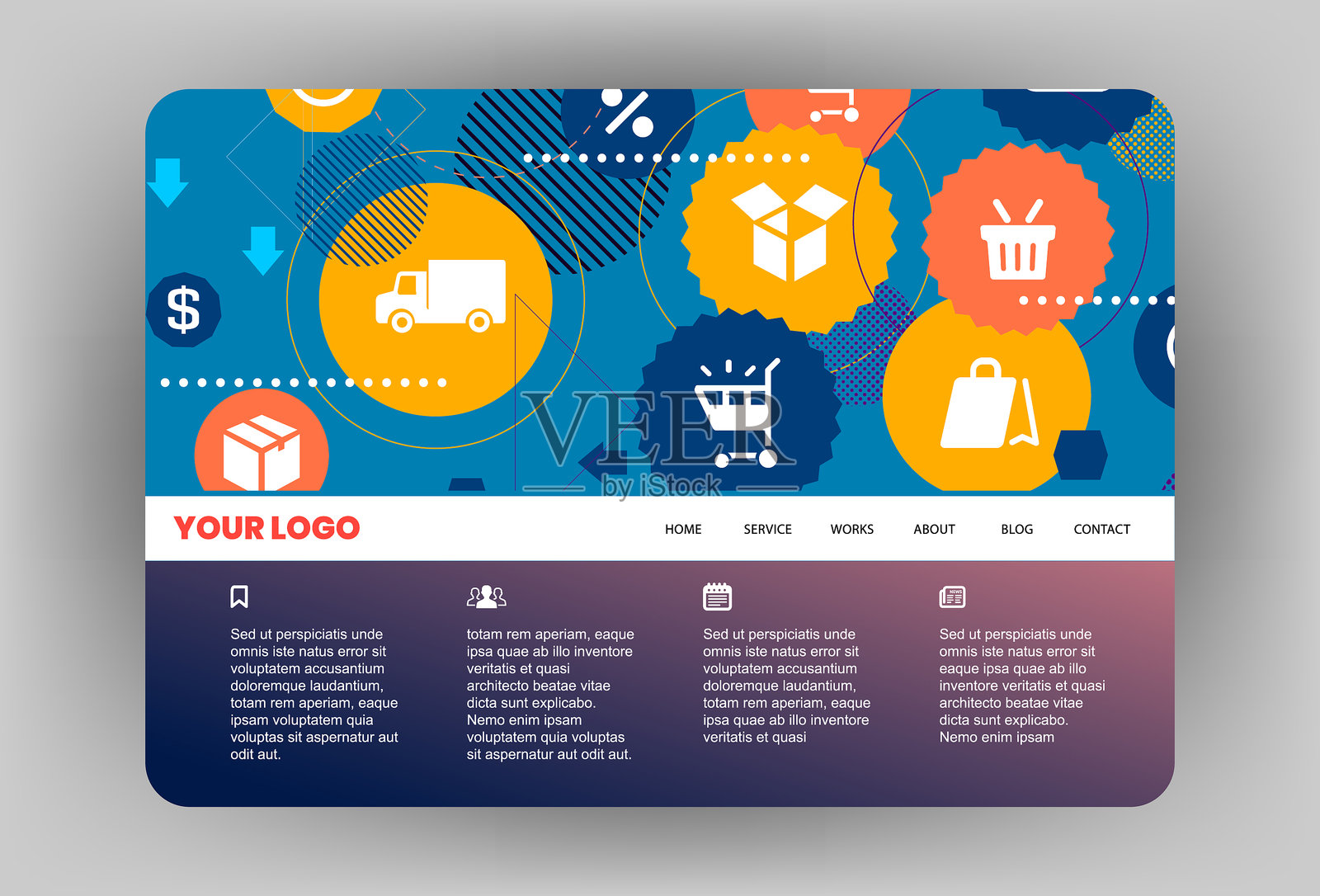 现代网站模板设计插画图片素材