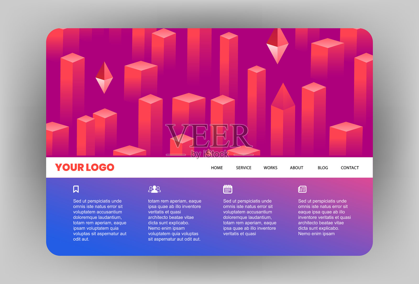 现代网站模板设计插画图片素材