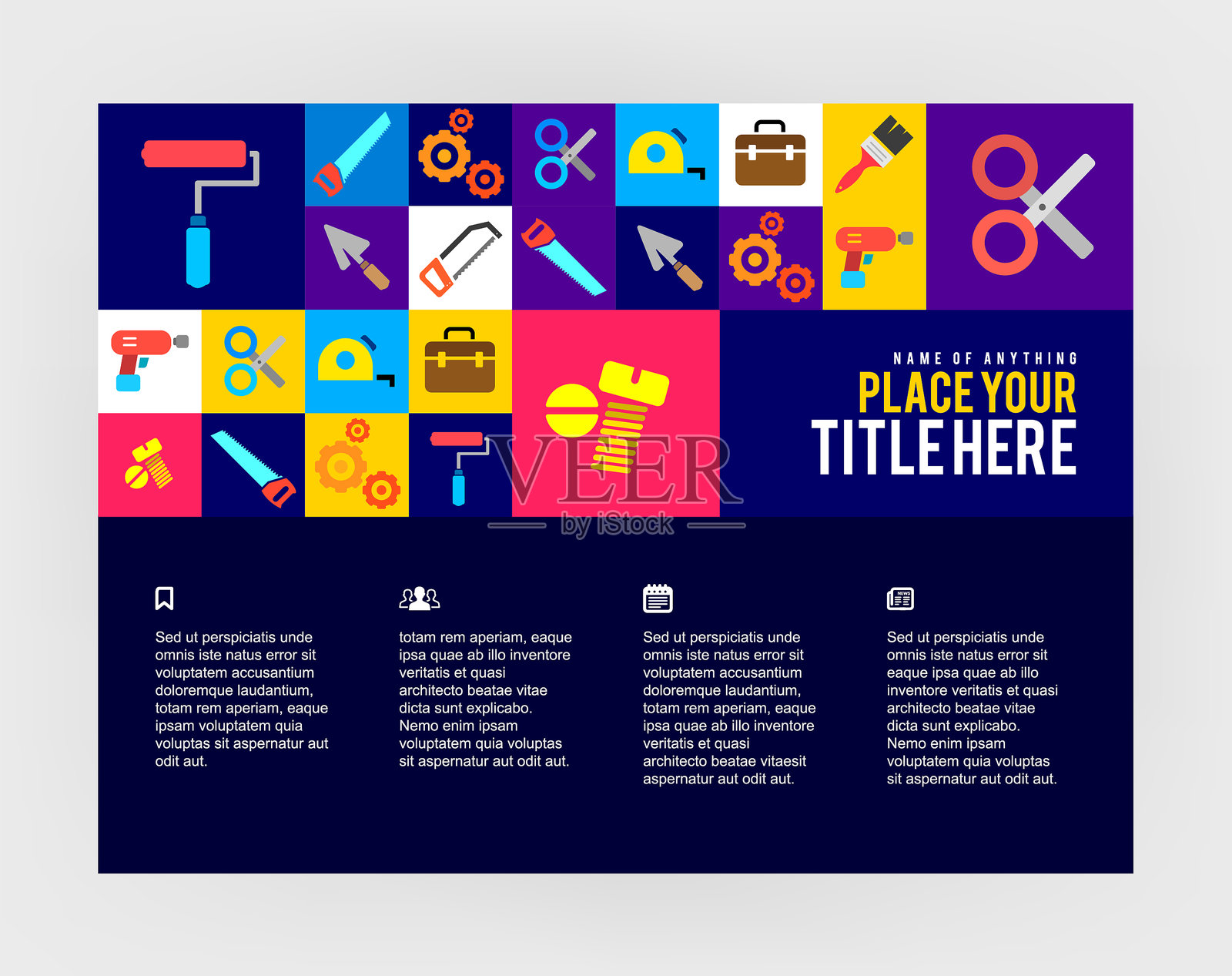 网站设计上的建设工具图标插画图片素材