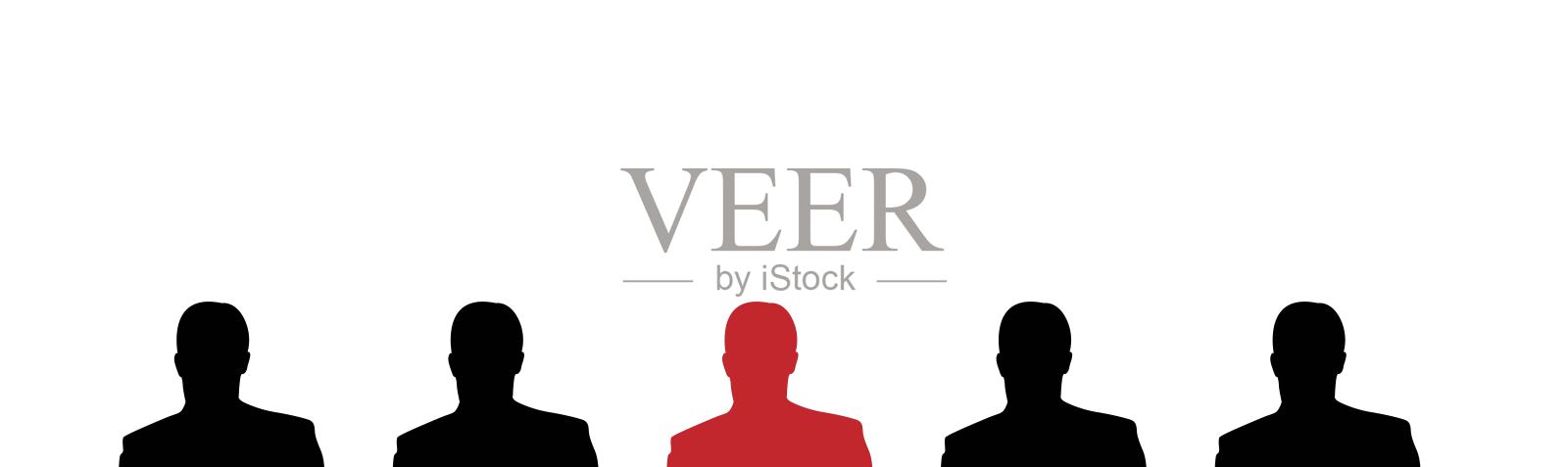 选定商人的轮廓胸像插画图片素材