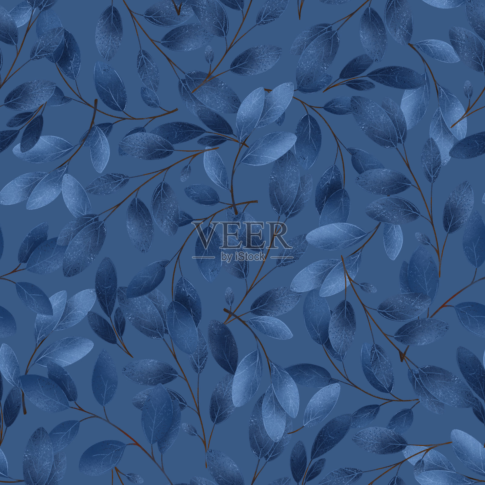 热带枝叶壁纸抽象无缝图案插画图片素材