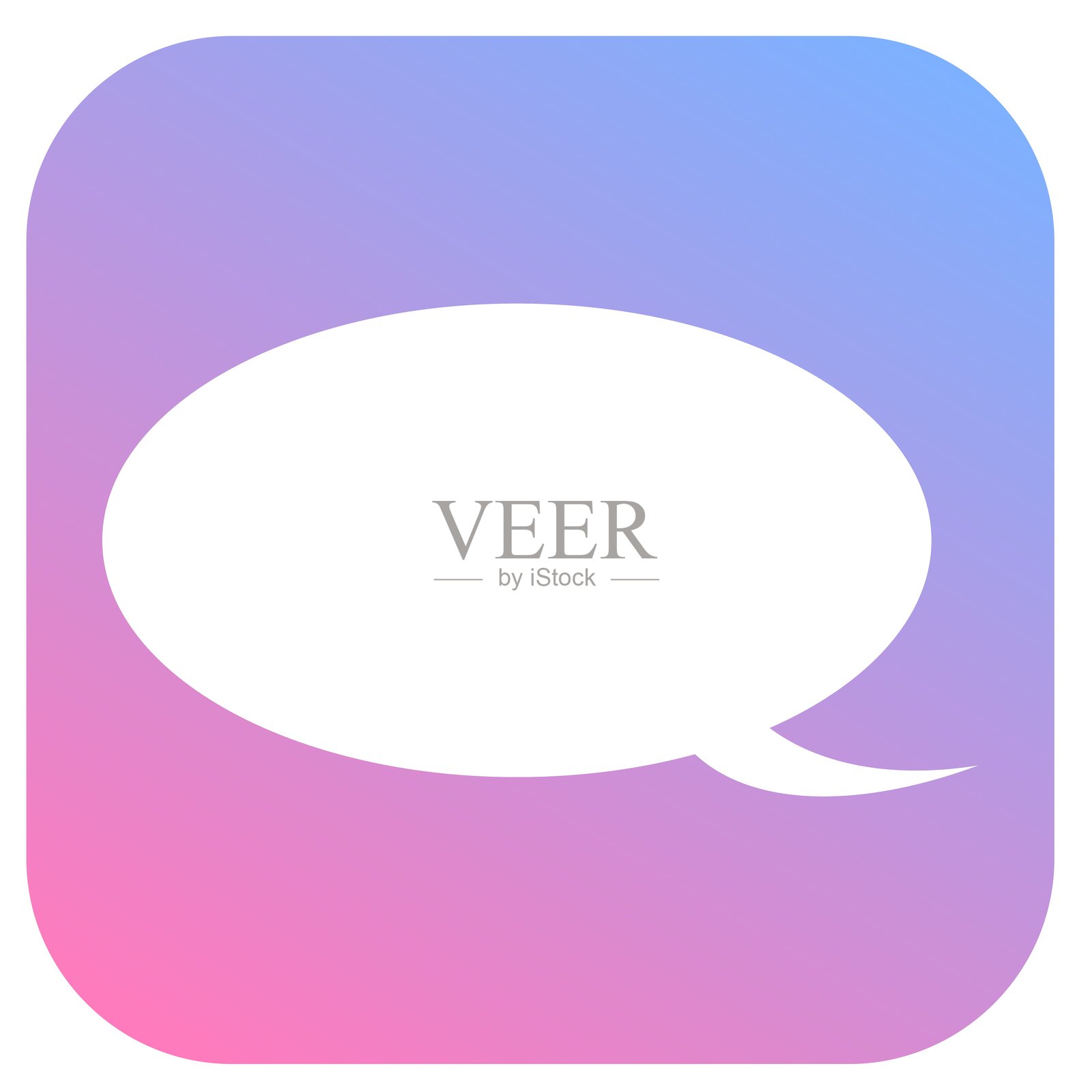 粉蓝渐变椭圆标注图标插画图片素材