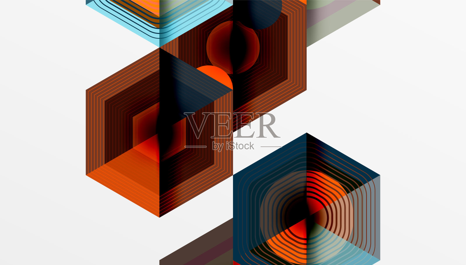 创意六边形几何形状设计插画图片素材