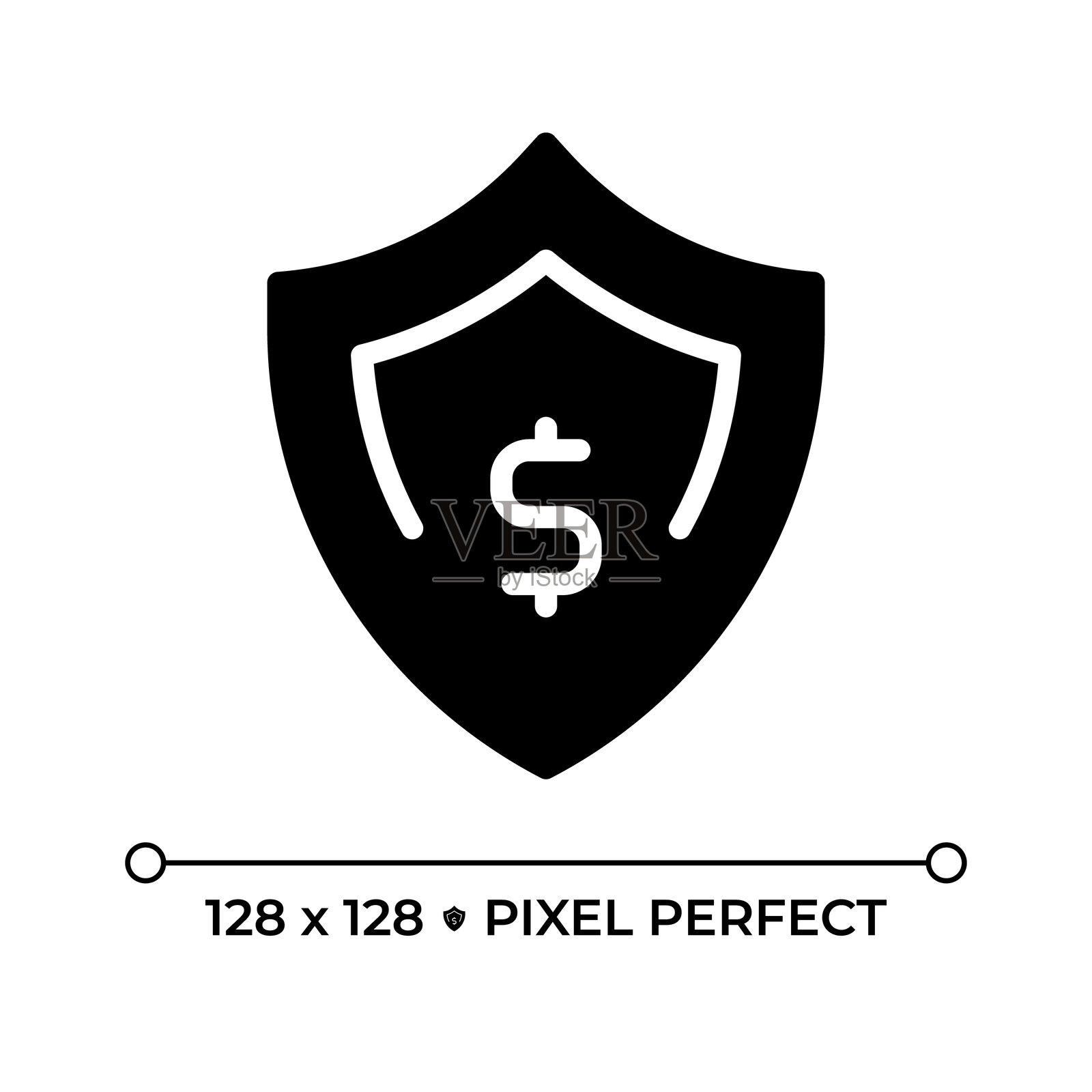 财务缓冲像素完美黑色图标插画图片素材