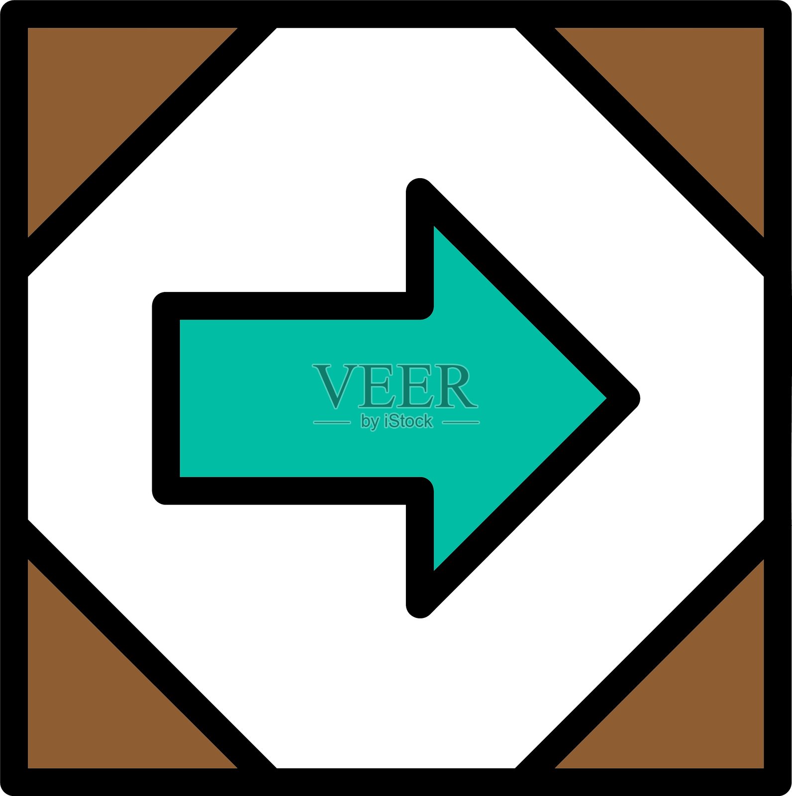 方向线填充风格图标设计插画图片素材