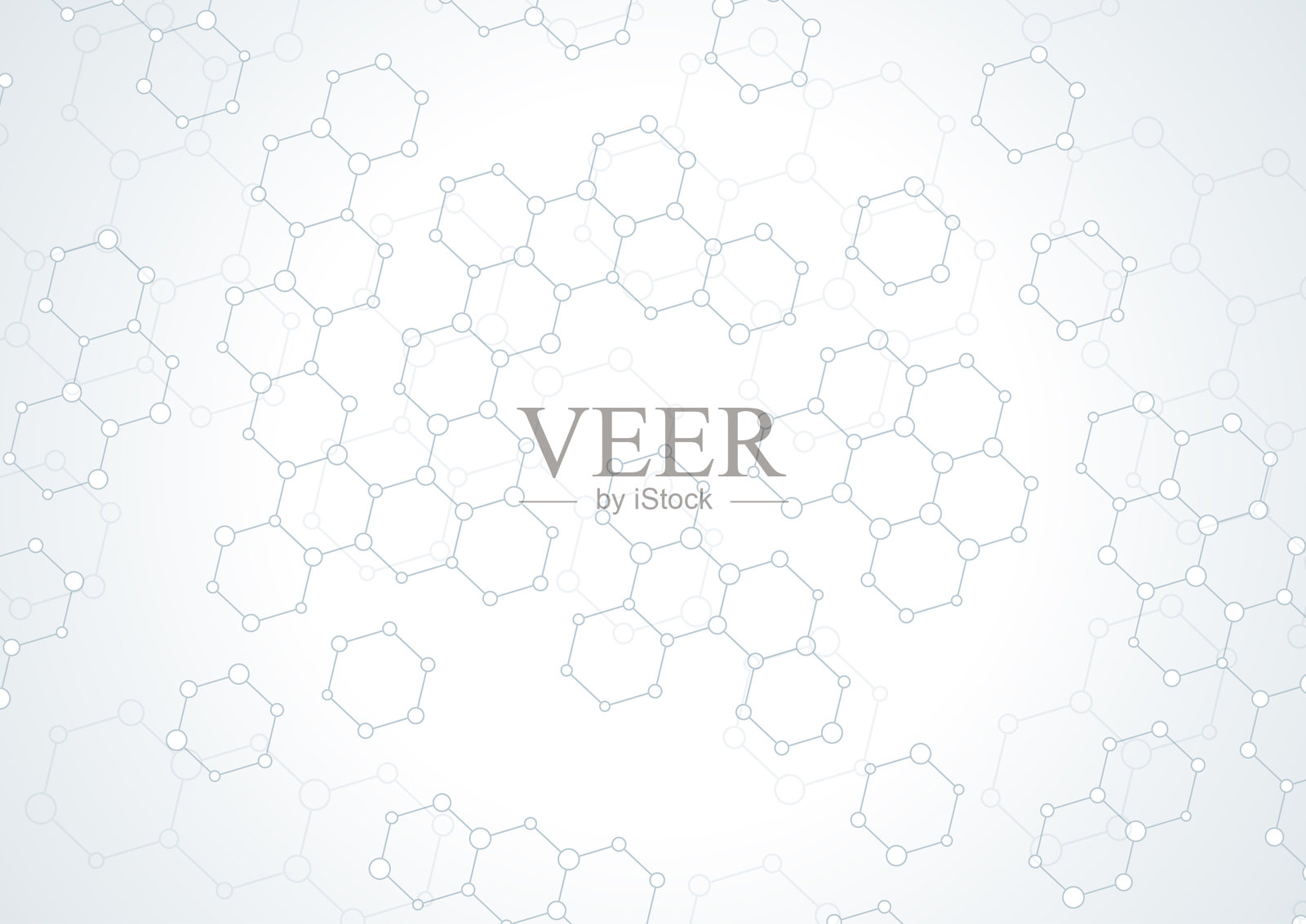 带有六边形和连接点图案设计的抽象背景插画图片素材