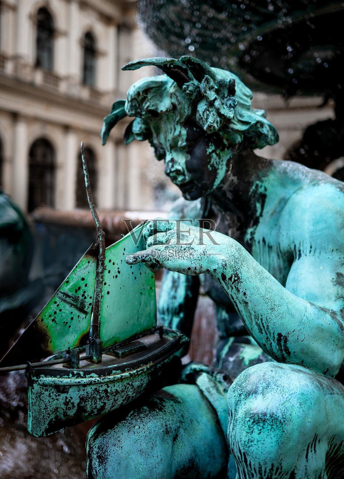 带船的雕像照片摄影图片