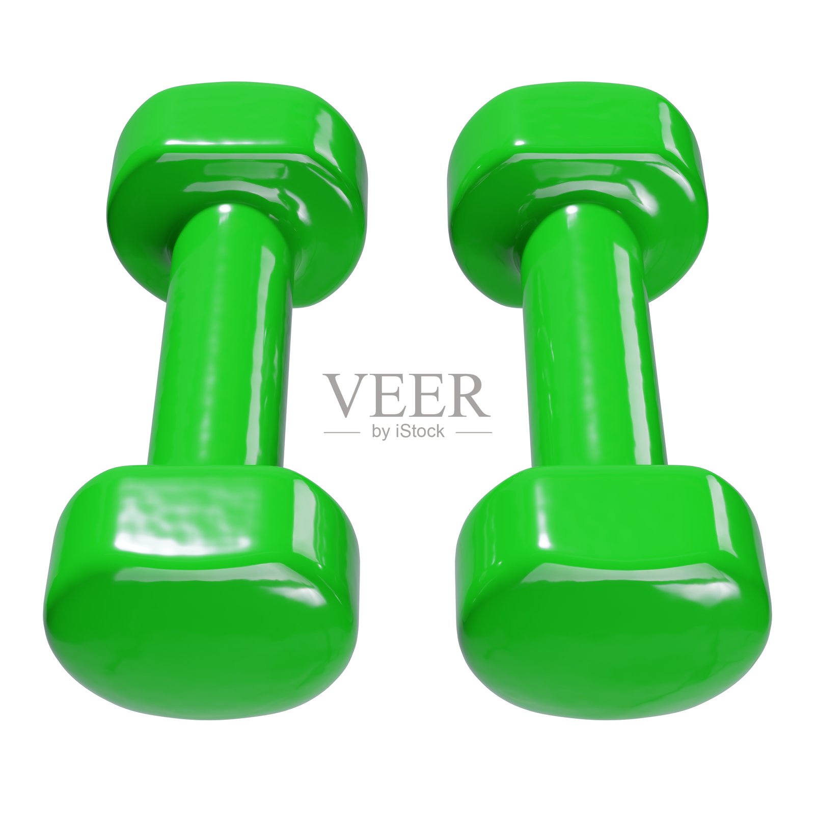 空白圆形乙烯基橡胶哑铃，举重健身器材侧视图照片摄影图片