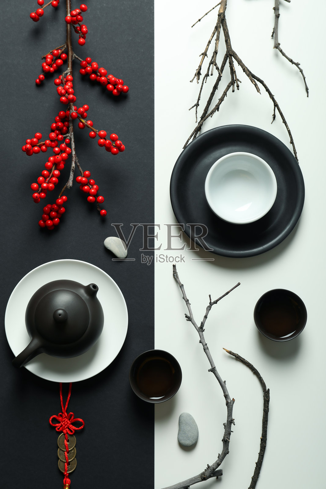 茶的概念，亚洲茶，俯视图照片摄影图片