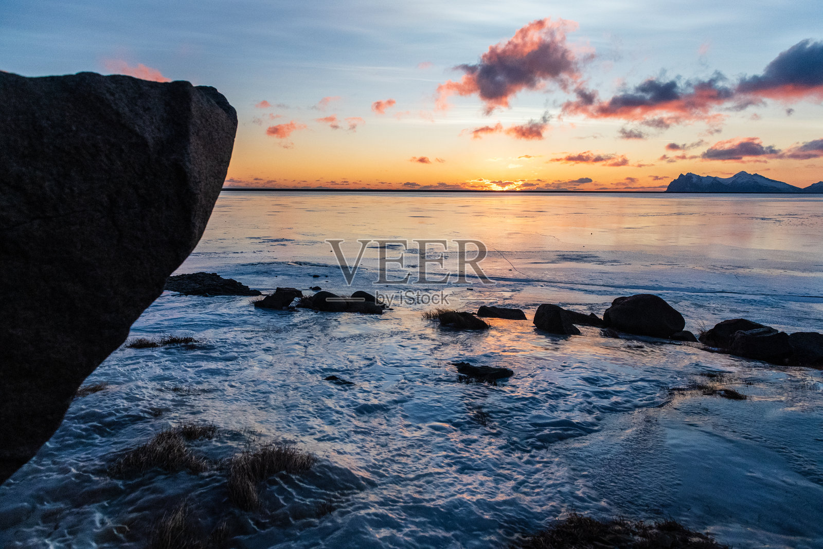 冰岛南海岸的黄金时刻照片摄影图片