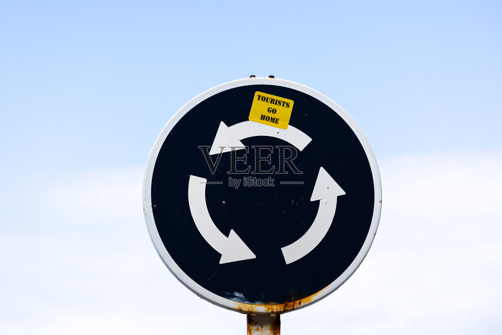 西班牙的游客回家贴纸照片摄影图片