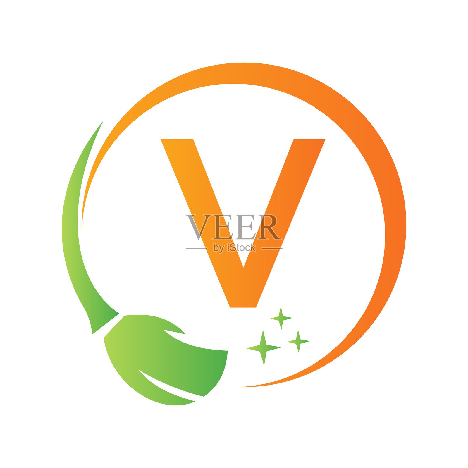 字母V房屋清洁标志与清洁刷子和水的标志。女仆标志插画图片素材