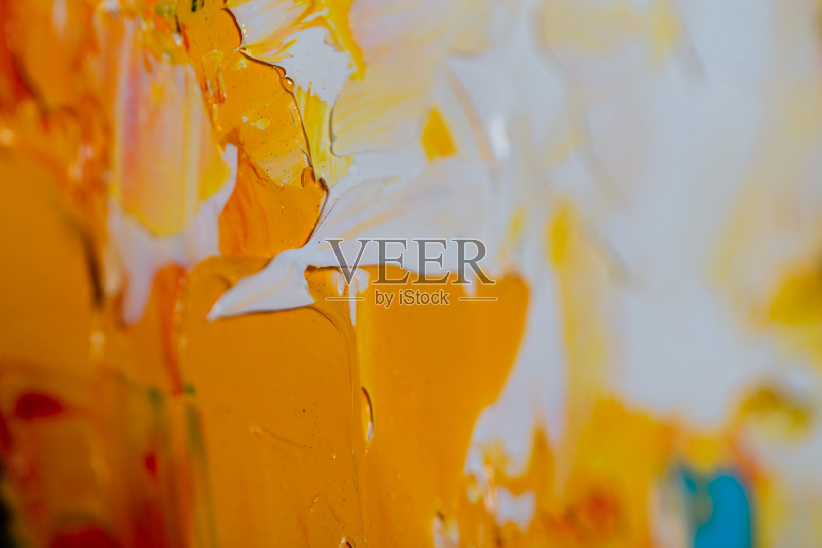 美丽的复古彩色背景与油彩和条纹纹理，宏观。白色和黄色照片摄影图片