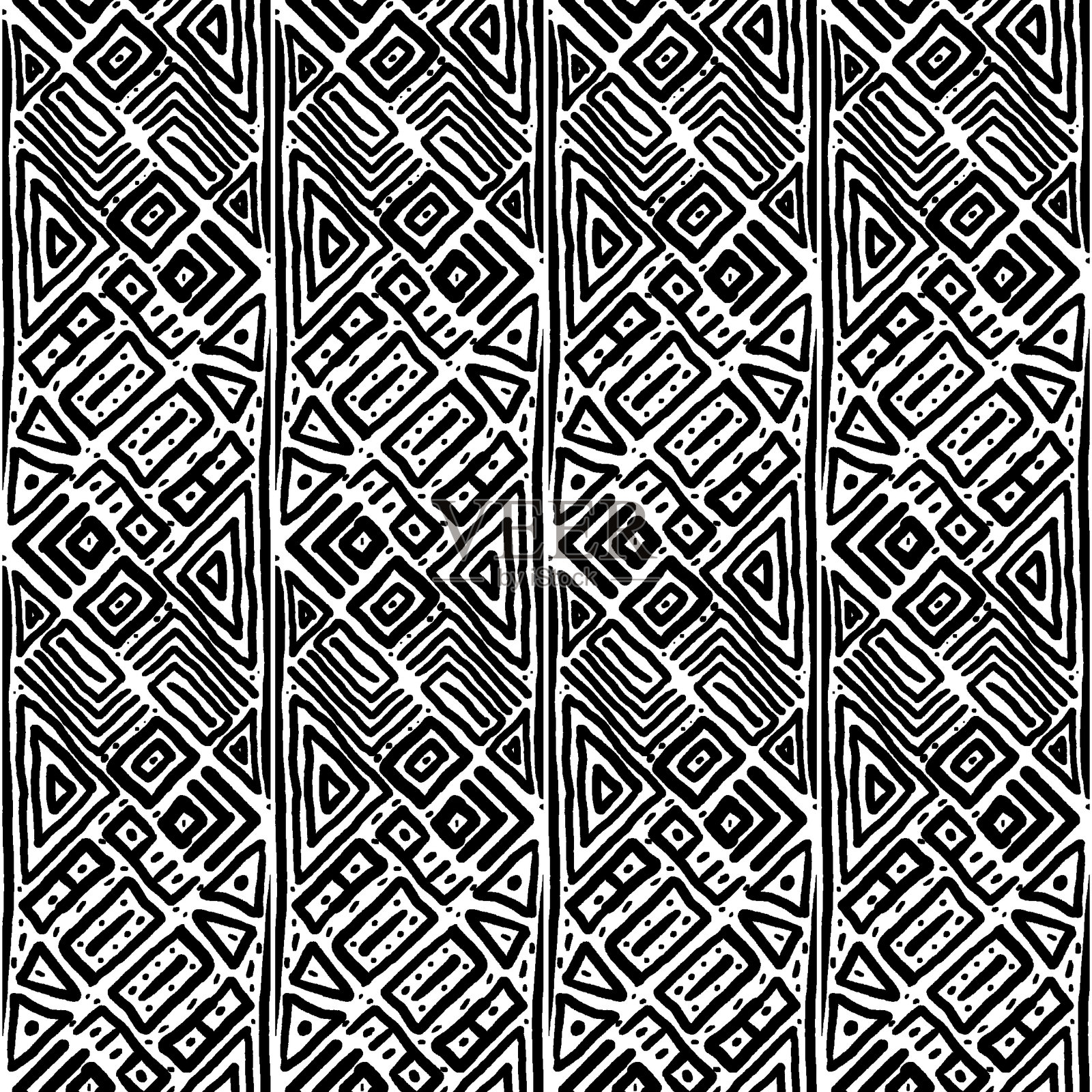 无缝的黑白图案抽象元素插画图片素材