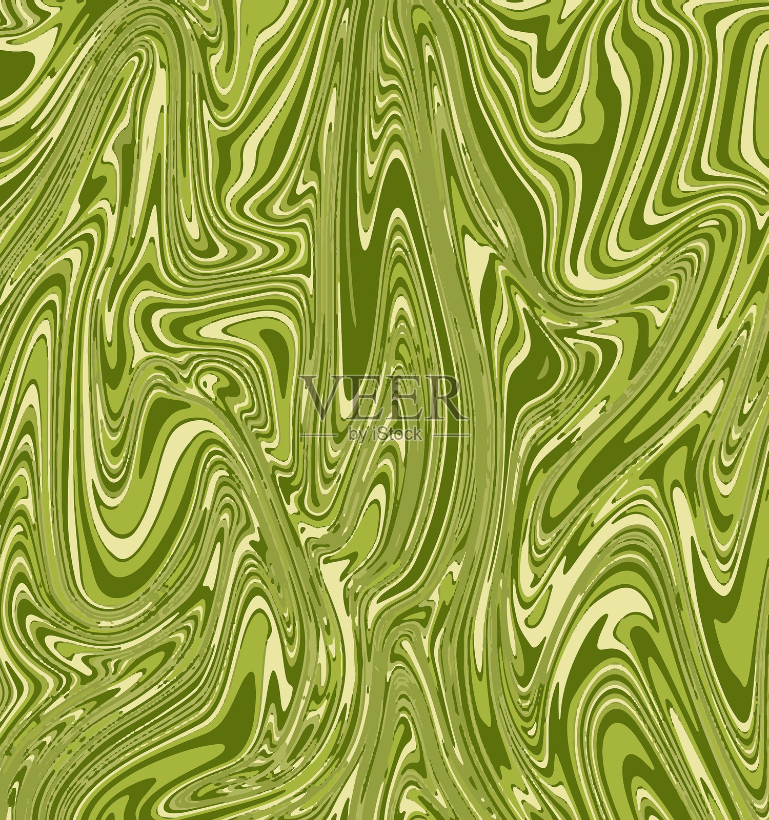 矢量插图。抽象的波浪背景在绿色和深绿色色调。春天的概念。插画图片素材