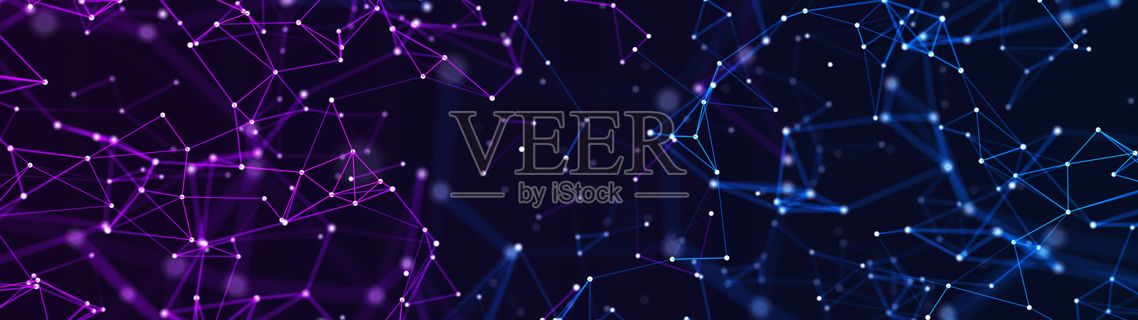 抽象的数字背景的点和线。发光的重瓣蓝色和粉红色丛花。大数据。网络或连接。抽象技术科学背景。三维渲染照片摄影图片