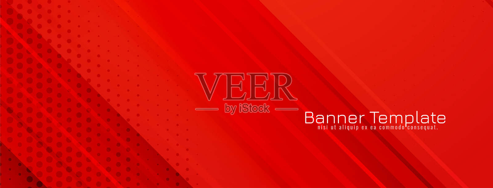 漂亮的现代红色条纹图案横幅设计插画图片素材