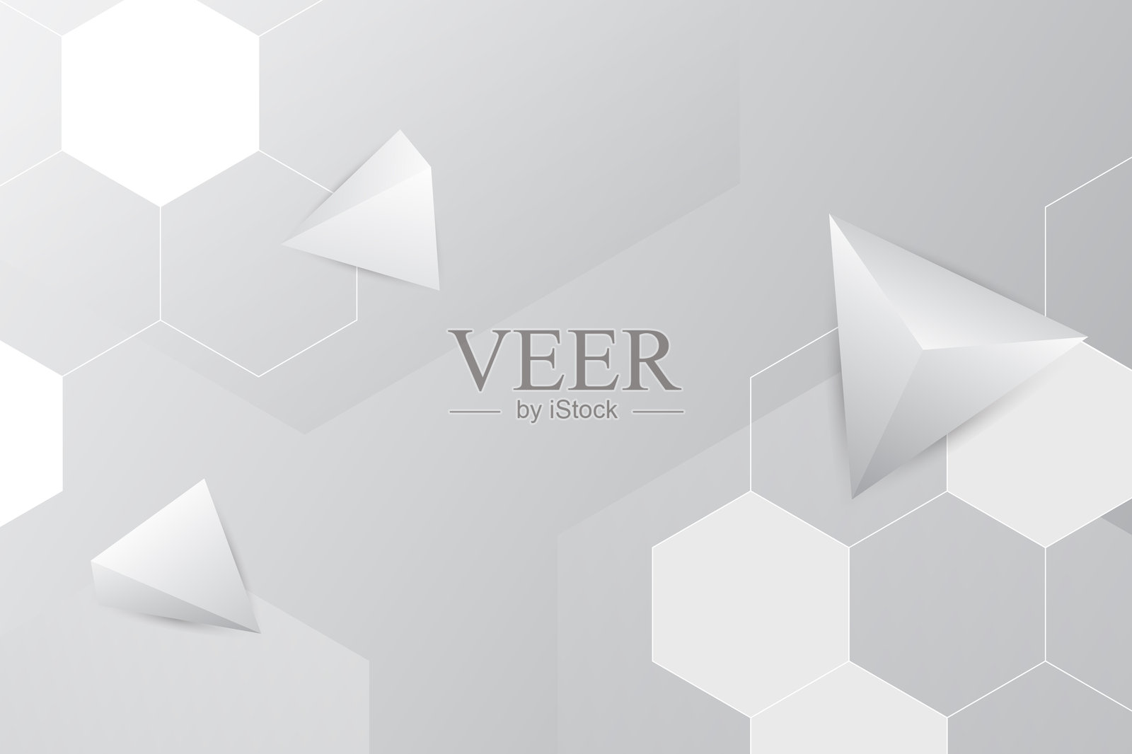 和平的背景与六边形和三维三角形。插画图片素材