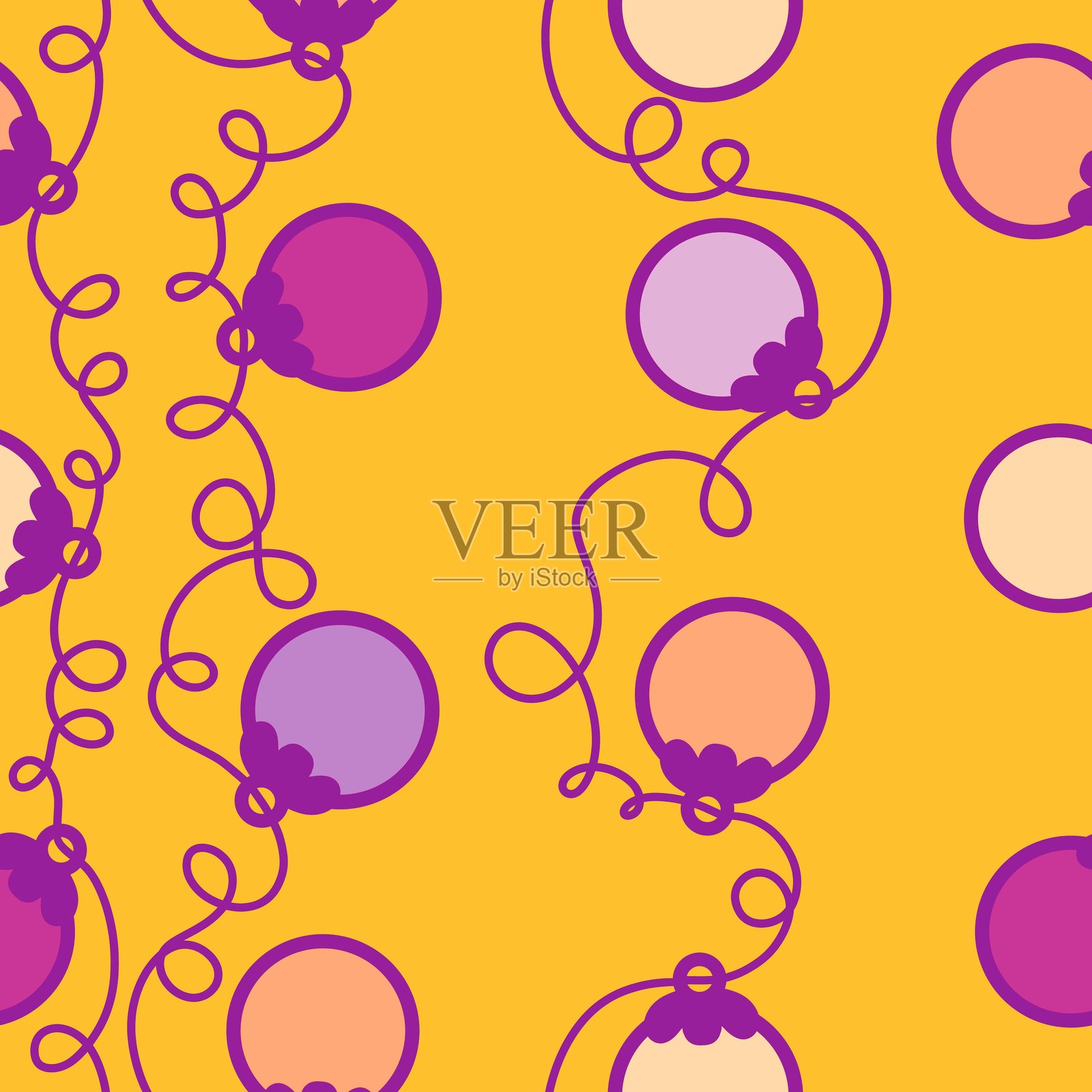 圣诞树球无缝图案，适用于包装纸和面料照片摄影图片