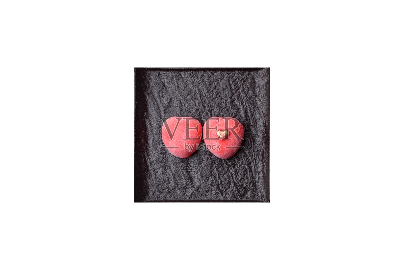 美味的红心形状甜糯米团照片摄影图片