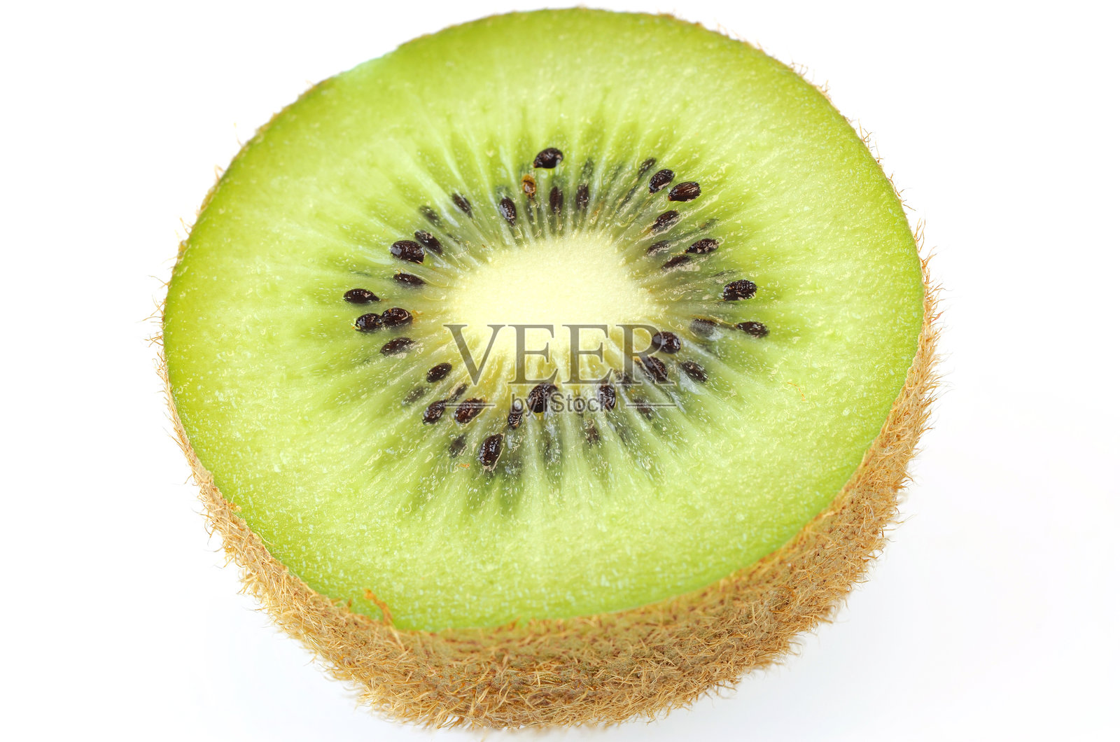 新鲜切开的猕猴桃水果，孤立在白色背景上照片摄影图片