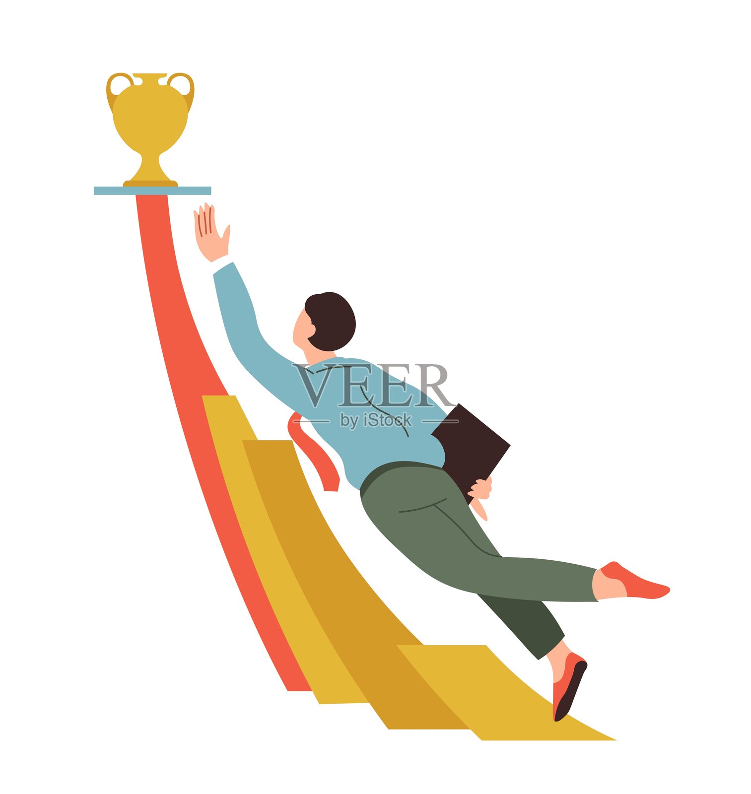 人得大奖，工得成功插画图片素材