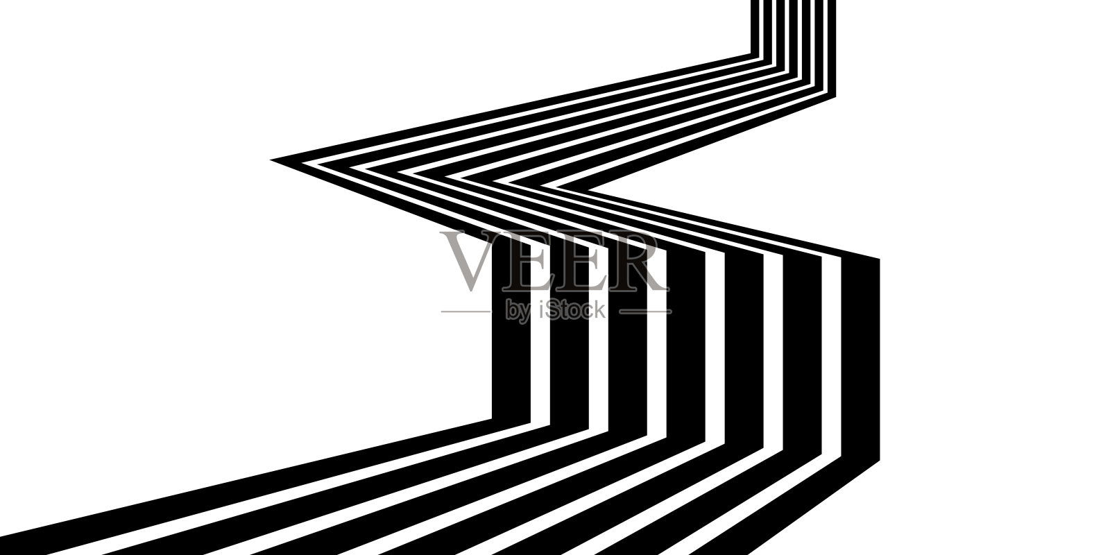 抽象透视线条背景。光学艺术错觉。插画图片素材