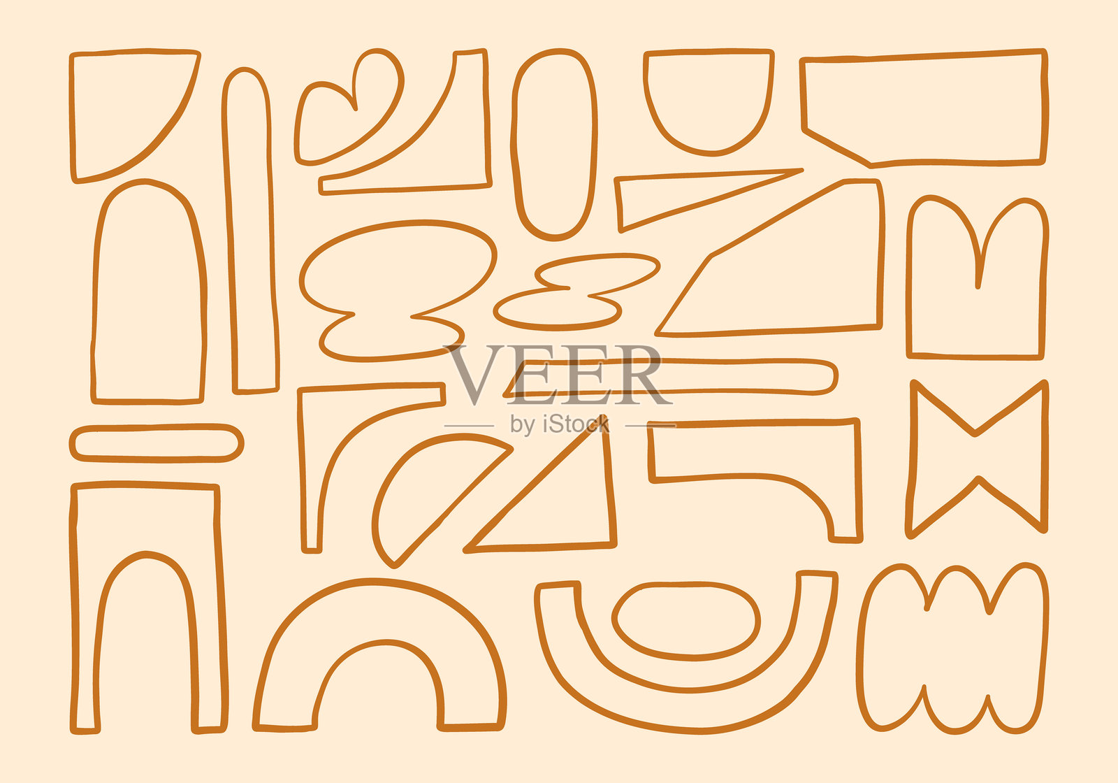 极简抽象线条形状组合插画图片素材