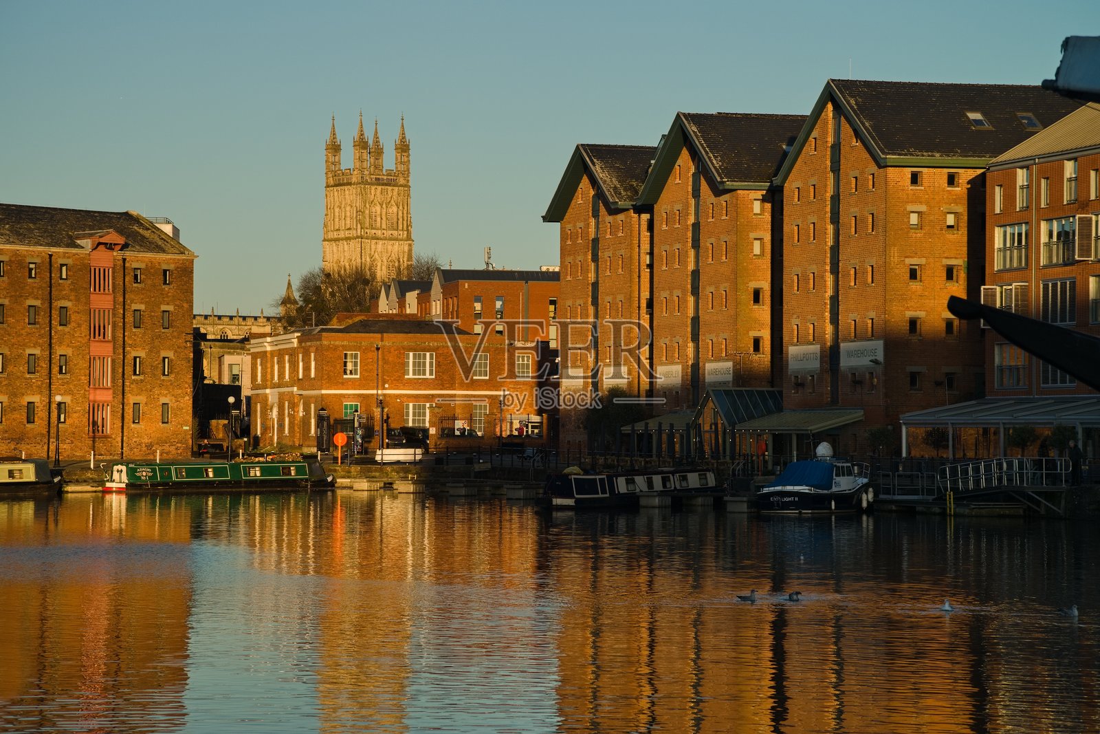 格洛斯特码头和大教堂全景照片摄影图片