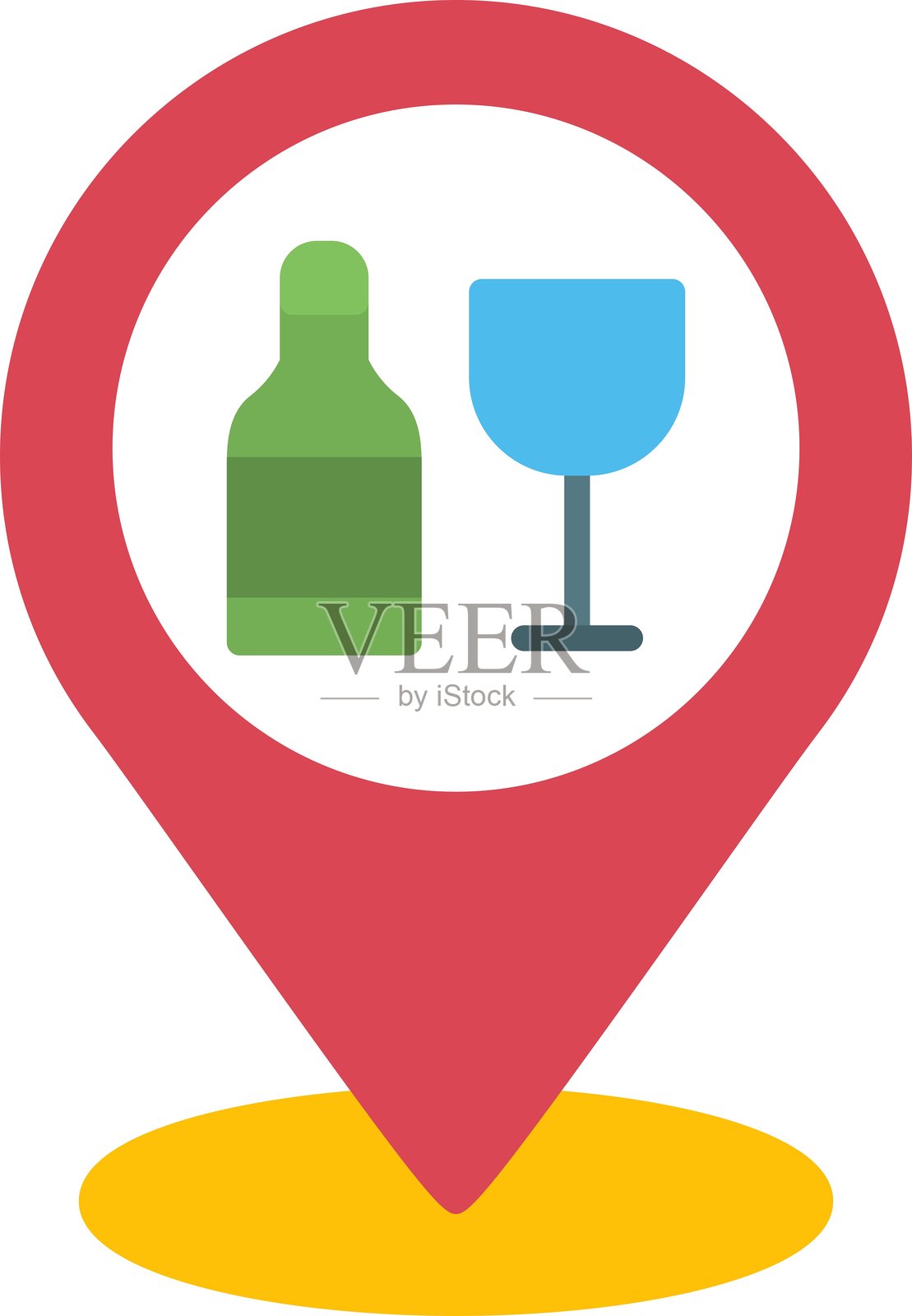 酒吧位置图标插画图片素材