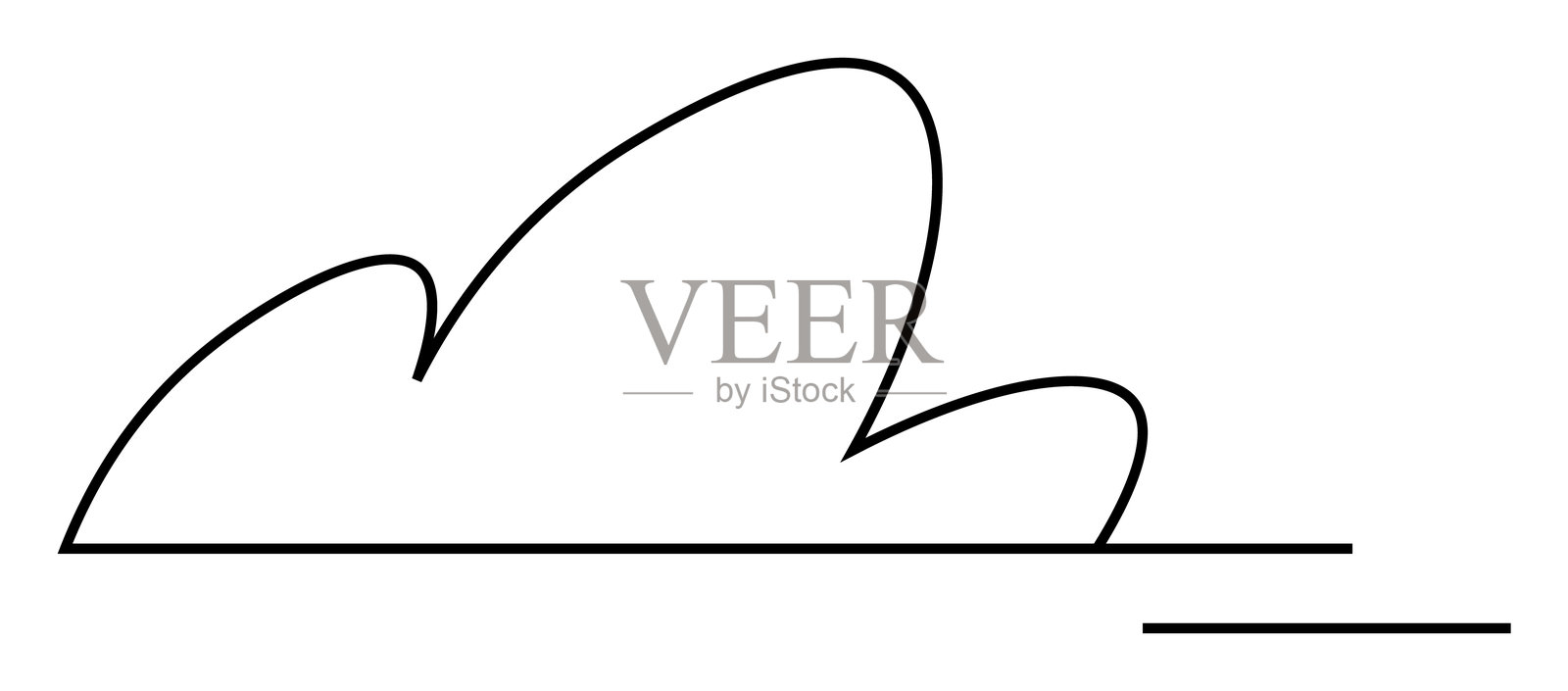 极简主义云朵设计，适用于天气和自然相关主题的线条艺术插画图片素材