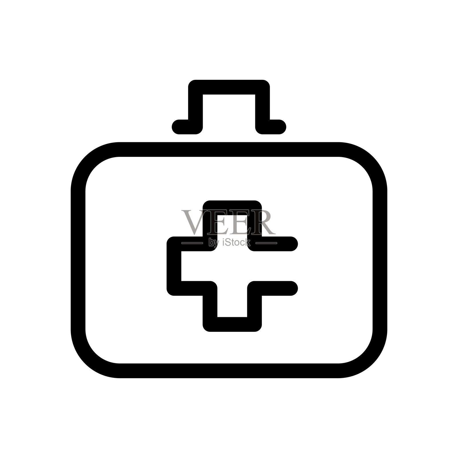 急救包图标，细线风格，矢量插图设计插画图片素材