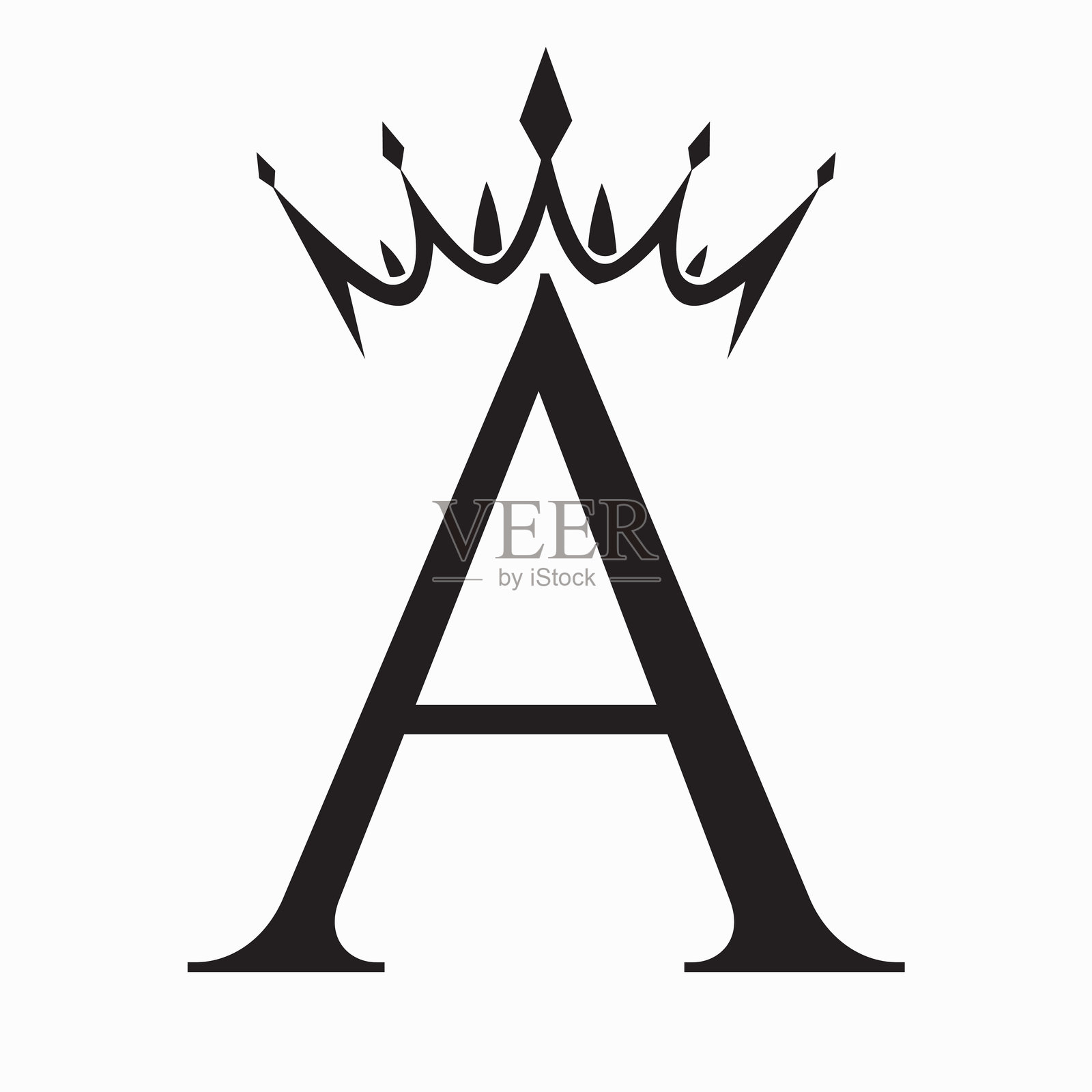 时尚与美容象征的字母A皇冠logo概念矢量模板插画图片素材