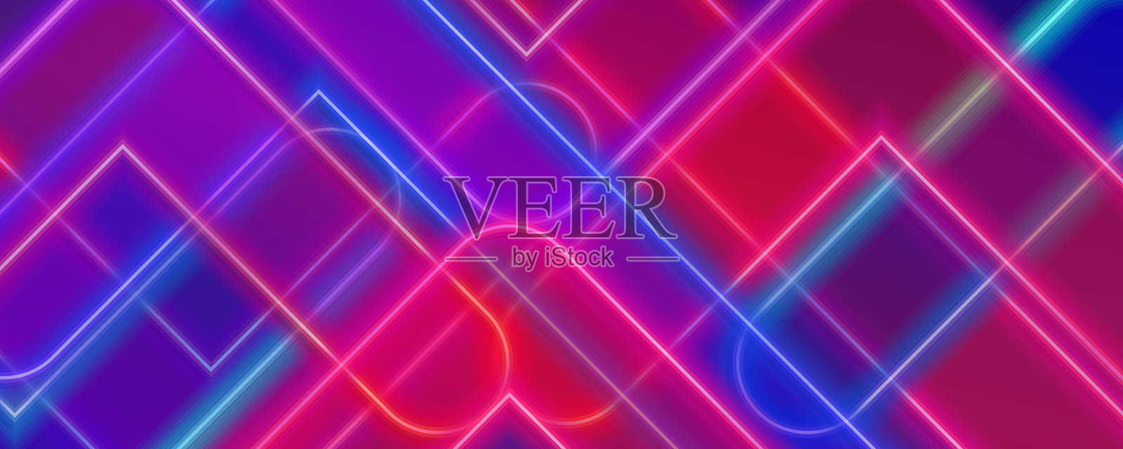 带有发光霓虹元素的抽象背景。插画图片素材