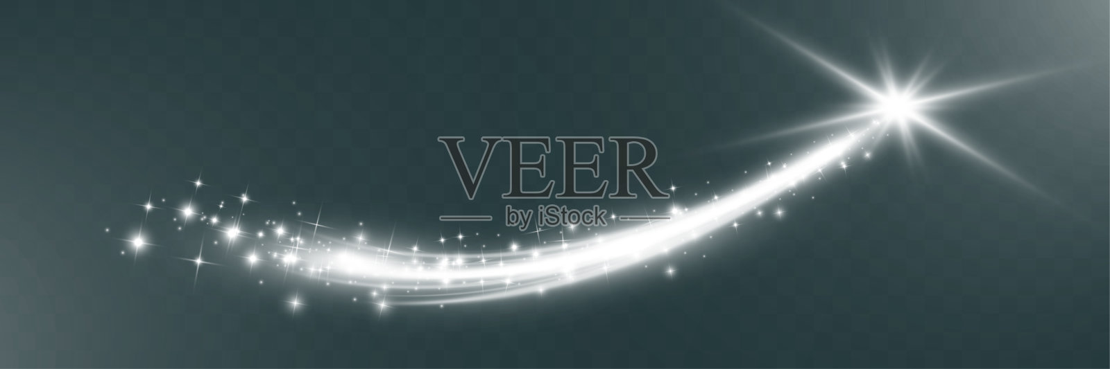 闪耀的魔幻波浪光线。插画图片素材