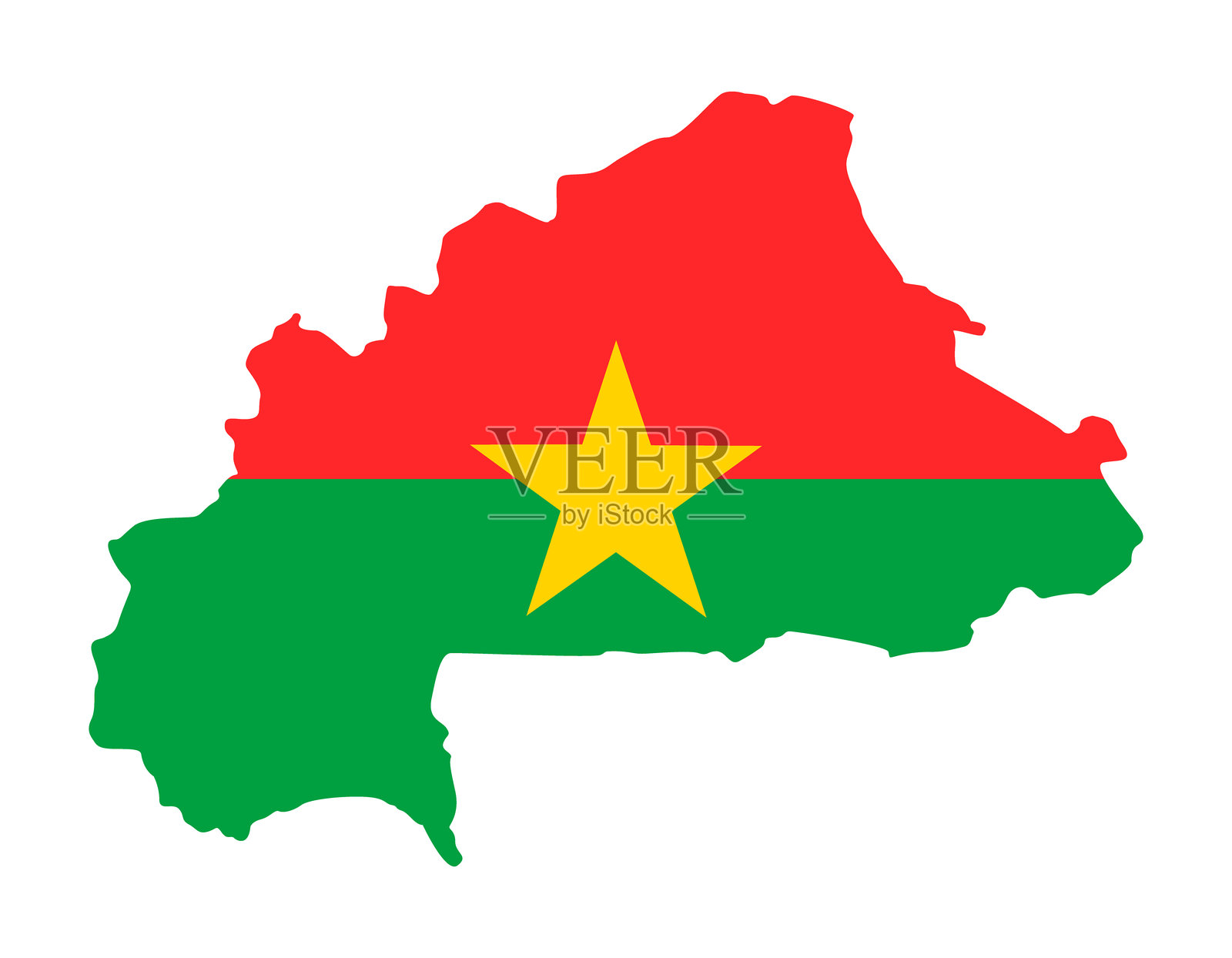 布基纳法索的国界。布基纳法索边界。布基纳法索地图。地图轮廓。横幅，海报模板。独立日。插画图片素材