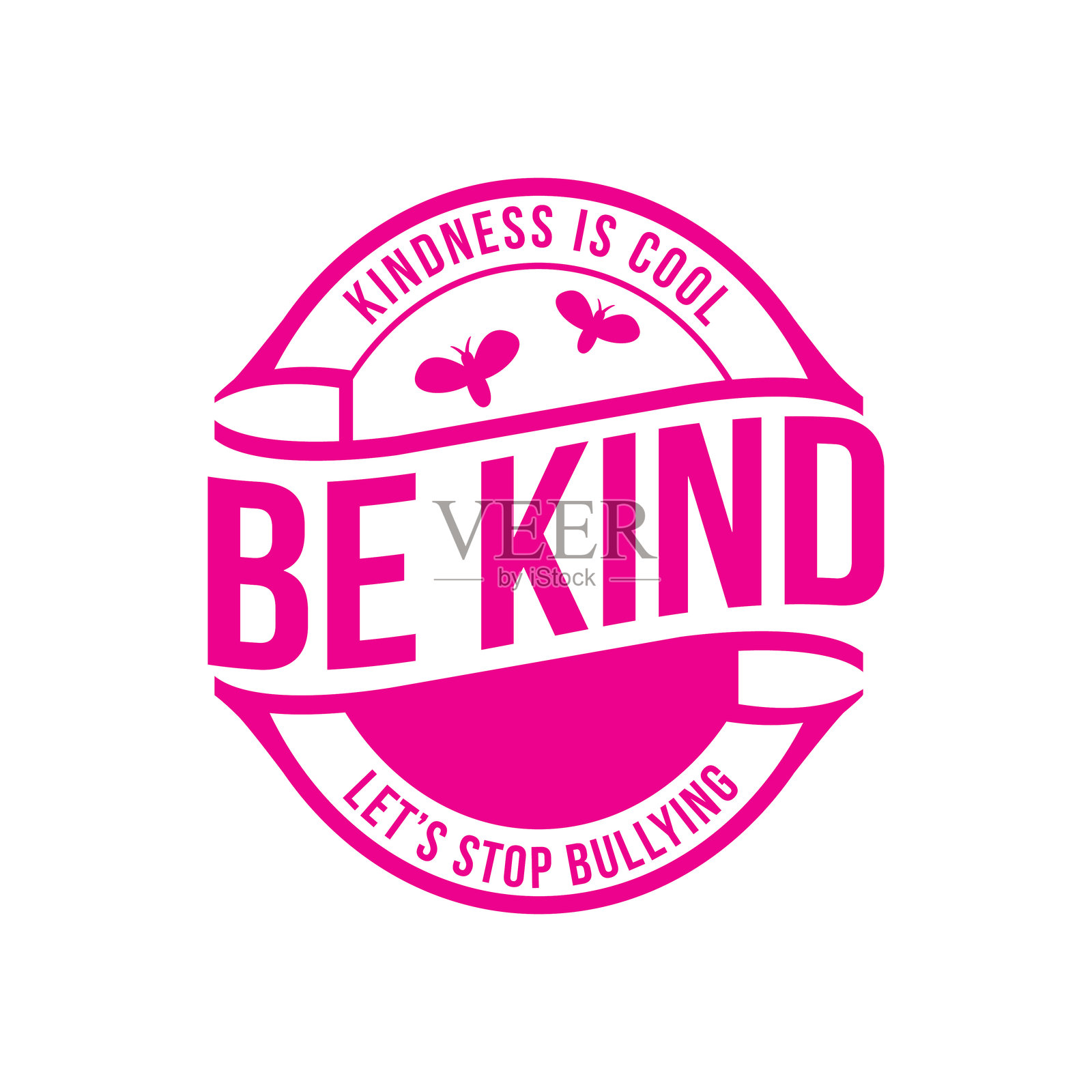 粉色衬衫日反欺凌徽章插画图片素材