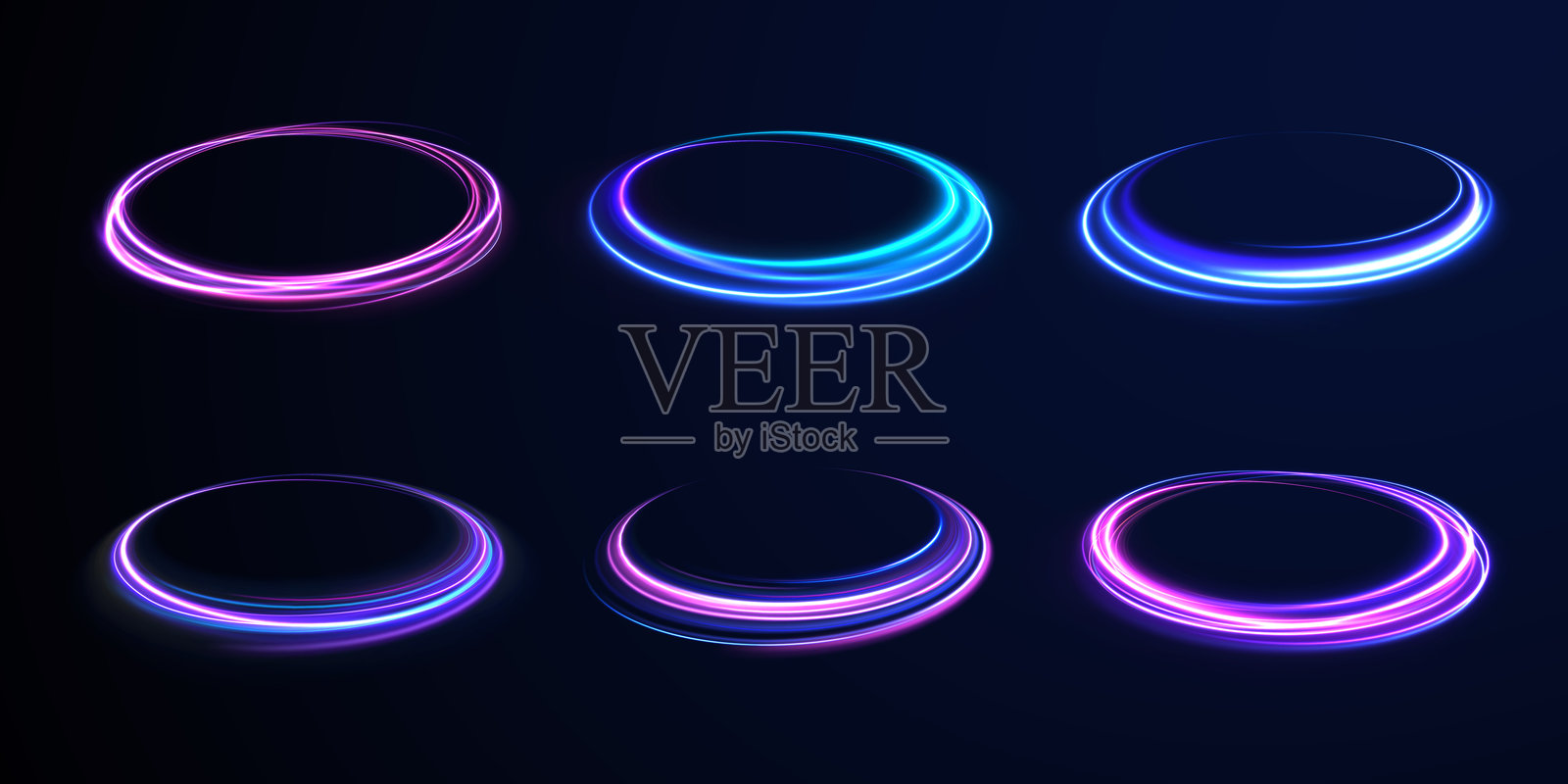 霓虹圆圈插画图片素材