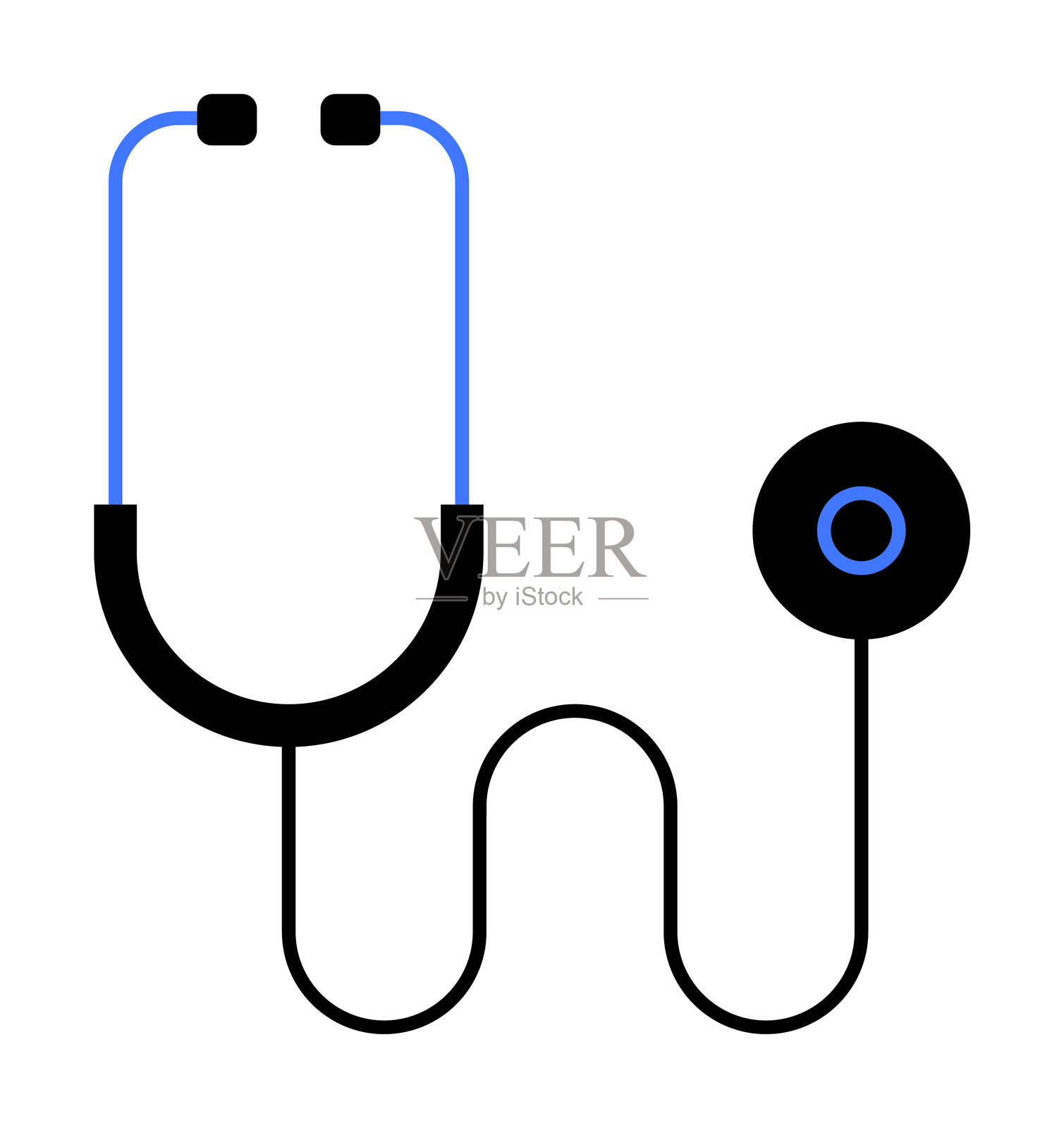 极简主义听诊器设计，突显医疗必需品和健康护理插画图片素材