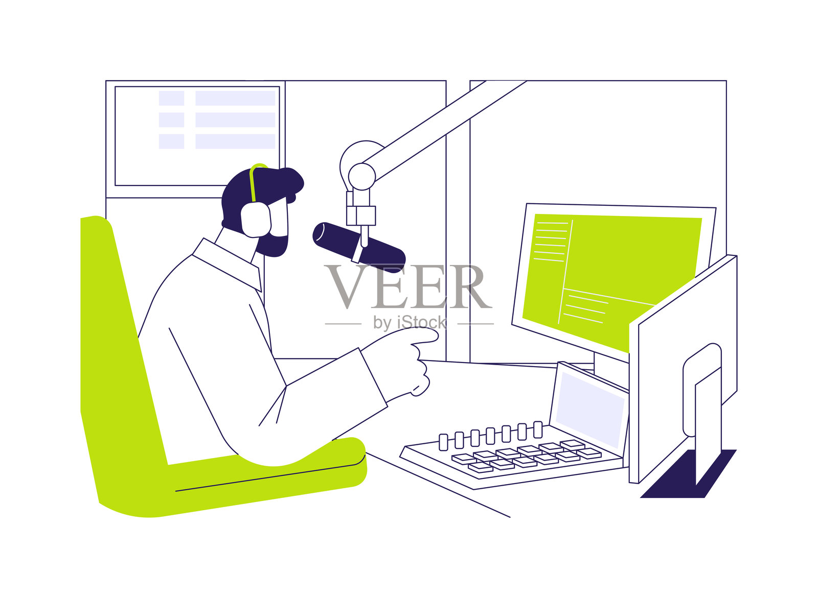 IP广播抽象概念矢量插图。插画图片素材