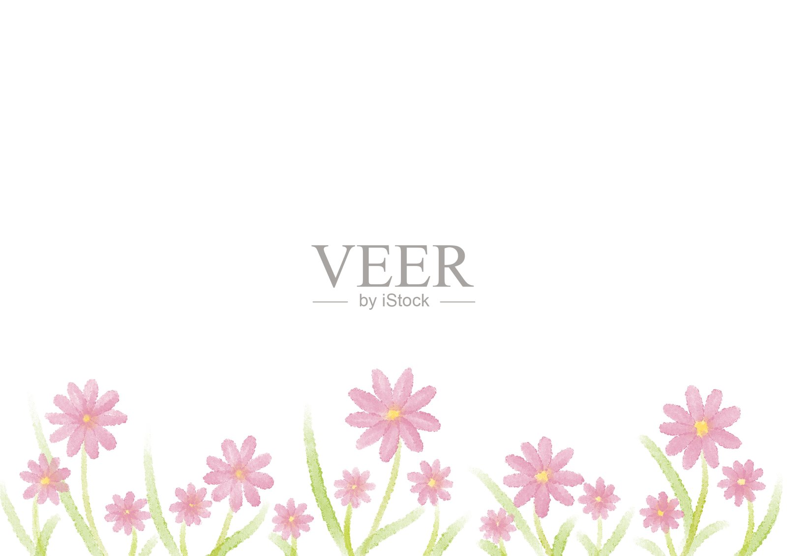 粉色花朵的插图插画图片素材