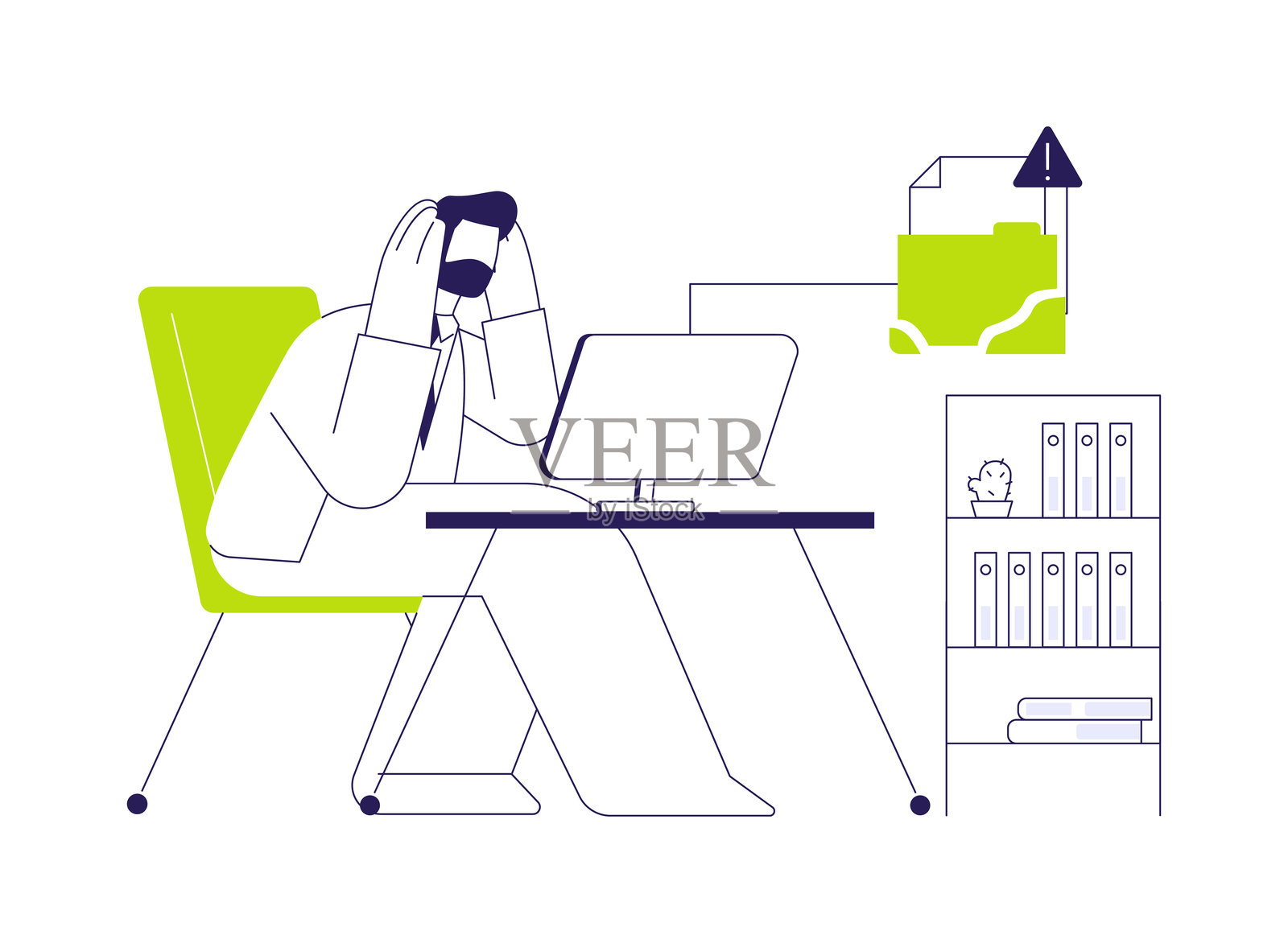 软件问题抽象概念矢量插图。插画图片素材