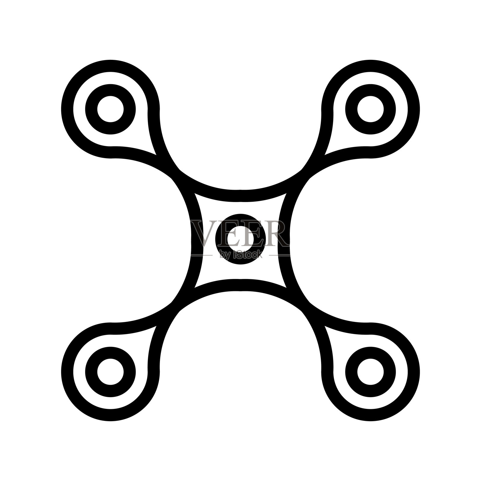 纳米技术图标，细线风格矢量插图设计插画图片素材