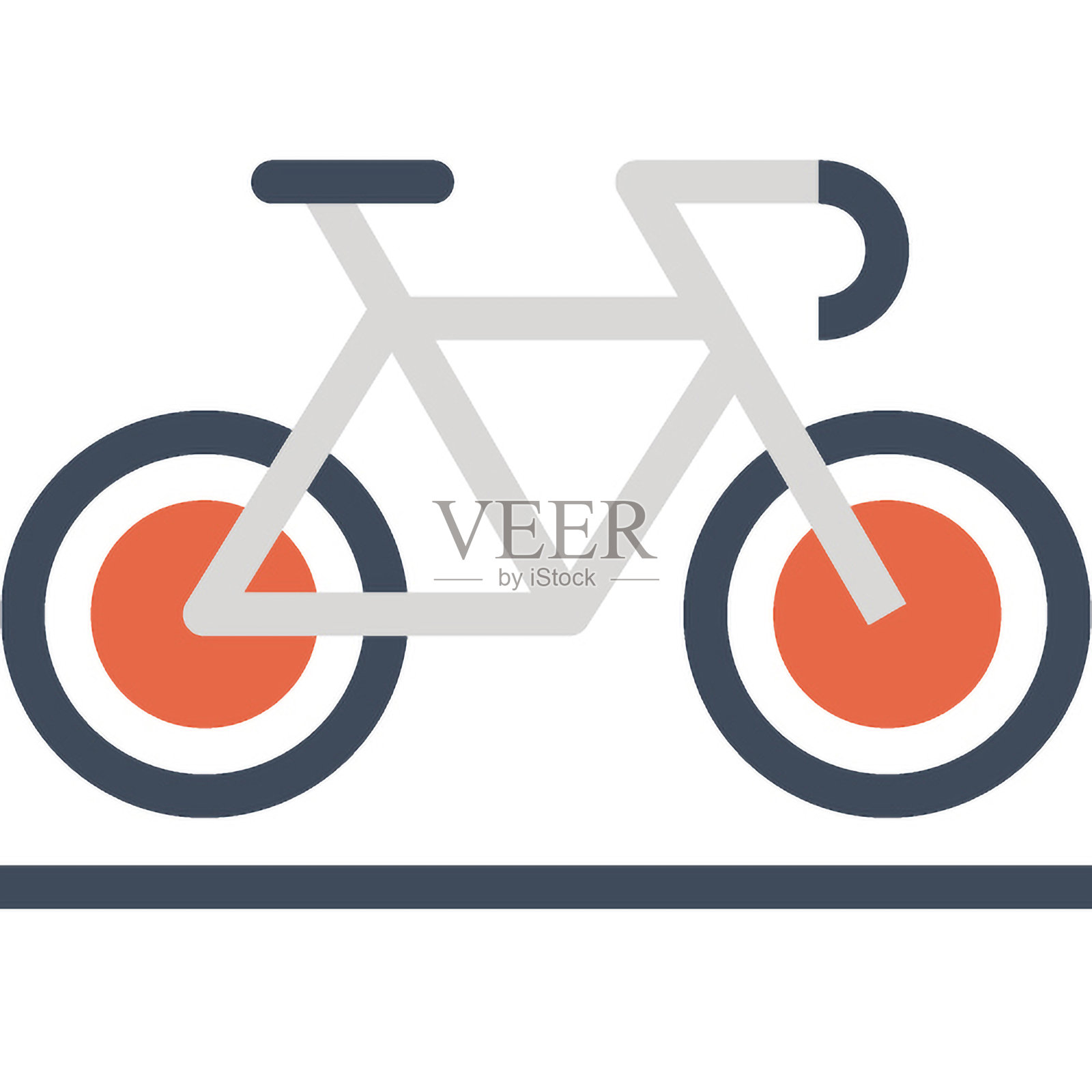 自行车平面网页图标概念插画图片素材