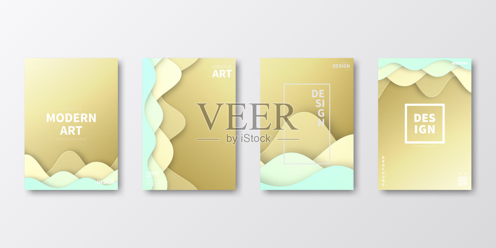 宣传册模板布局，米色封面设计，商业年度报告，传单，杂志插画图片素材