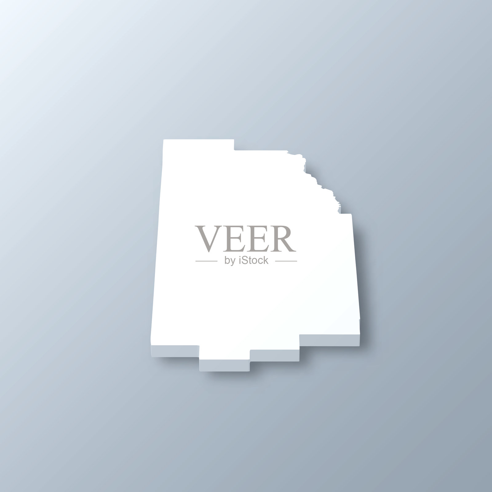 怀俄明州泰顿县。灰色背景上的3D地图插画图片素材