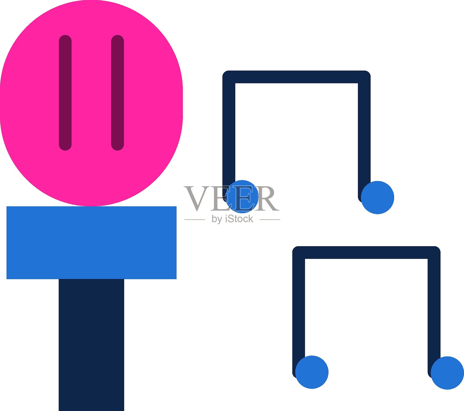 唱歌图标风格插画图片素材